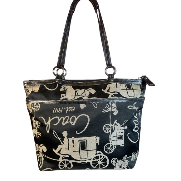 Coach Y2K City Zip Horse & Carriage Tote Bag EUC - Picture 4 of 16